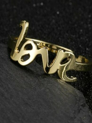 Love Rings Adjustable Size  Gold Color