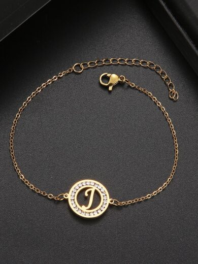 letter J Bracelet Gold Color