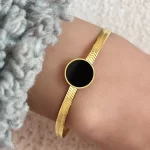 Black Pendant Bracelet Gold color