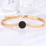 Black Pendant Bracelet Gold color