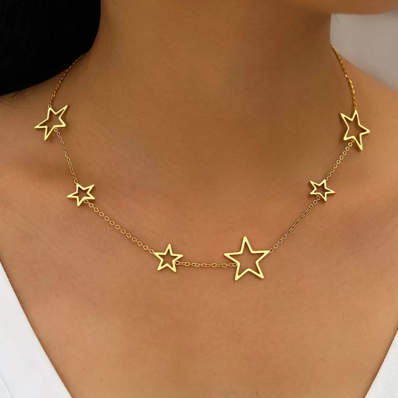 Stars Necklace Gold color