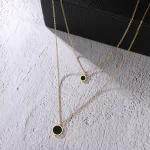 Luxury Black Multilayer Necklace Gold Color