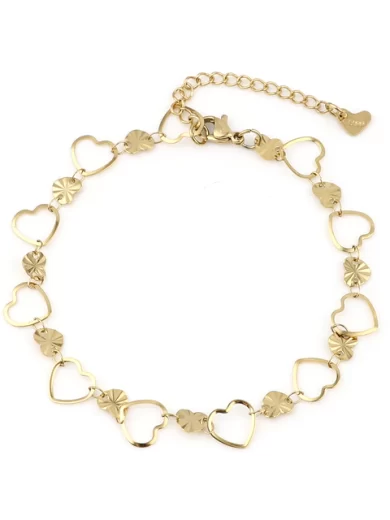 Hearts Love Necklaces Anklet Gold color