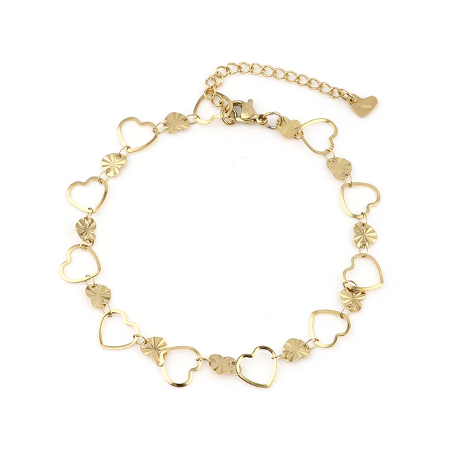 Hearts Love Necklaces Anklet Gold color
