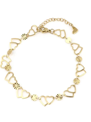 Hearts Love Necklaces Anklet Gold color