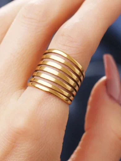 Women High Quality Rings Gold color