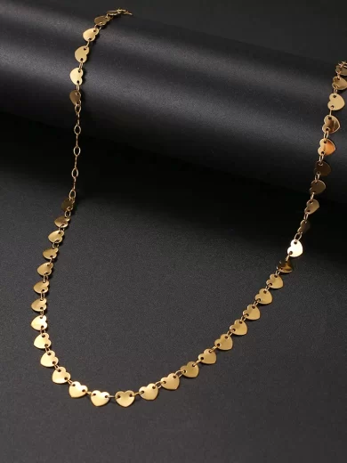Hearts Chain Necklaces  Gold