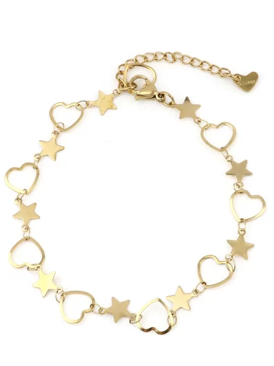 Hearts Stars Necklaces Anklet Gold color
