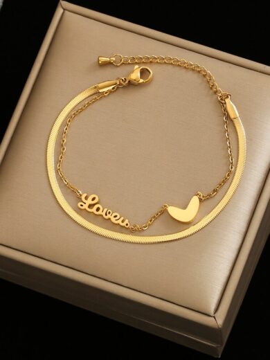 Love Heart Fashion Bracelet Gold color
