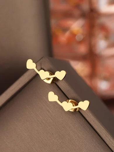 Sweet Hearts Earrings Gold color