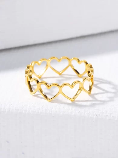 Hearts Rings Gold Color