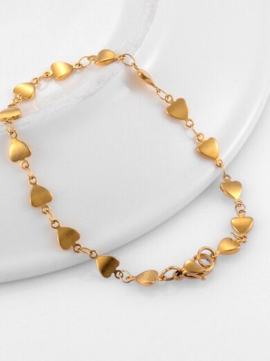 Hearts Chain Fashion Bracelet Gold color
