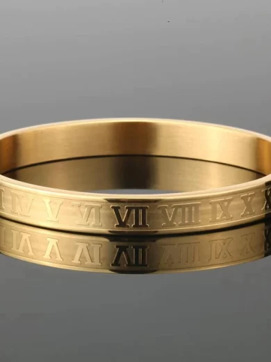 Roman Numerals Trendy Bracelet Gold color