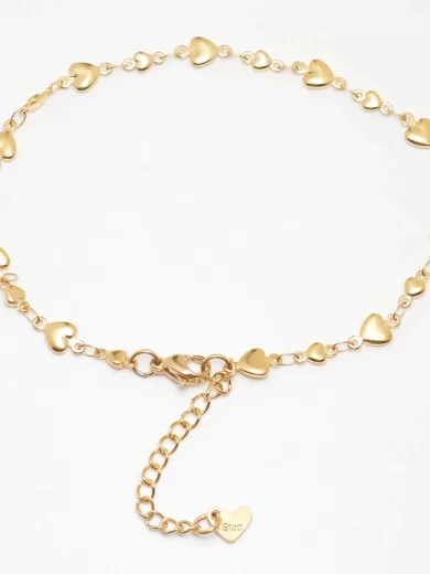 Hearts Love Necklaces Anklet Gold color