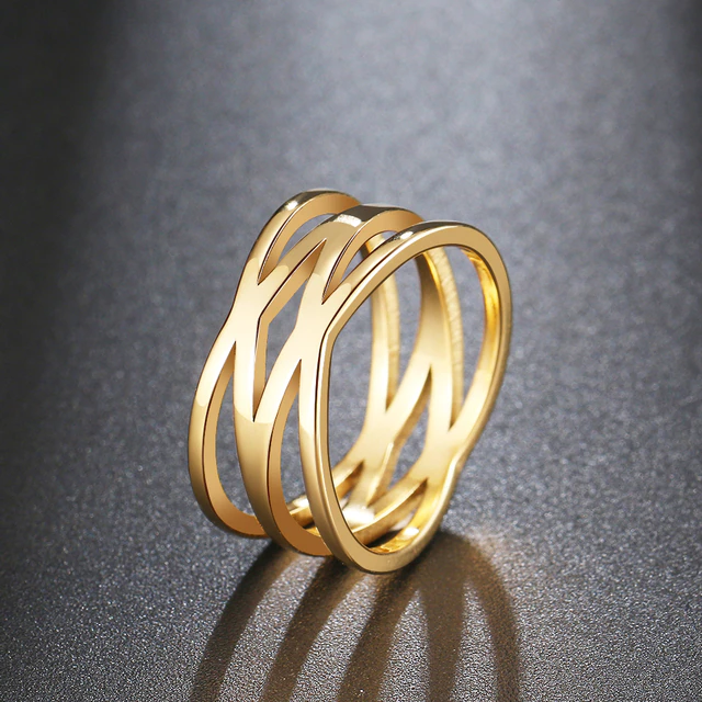 Women High Quality Rings Gold color