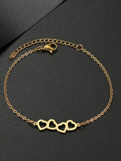 Lover's Hearts Bracelet Gold color