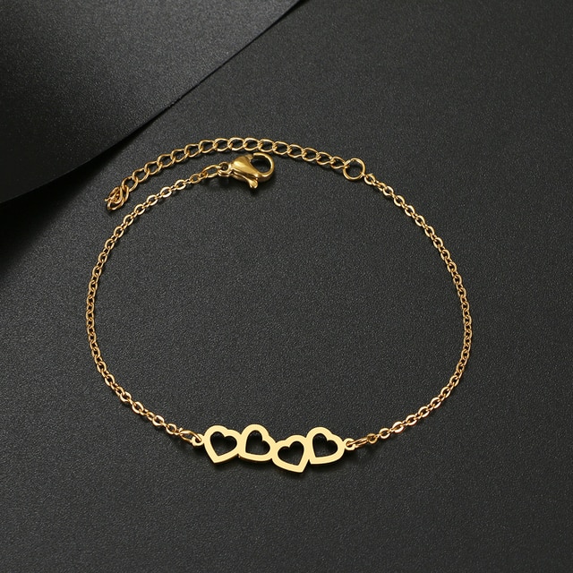 Lover's Hearts Bracelet Gold color