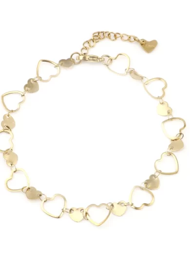Hearts Love Necklaces Anklet Gold color