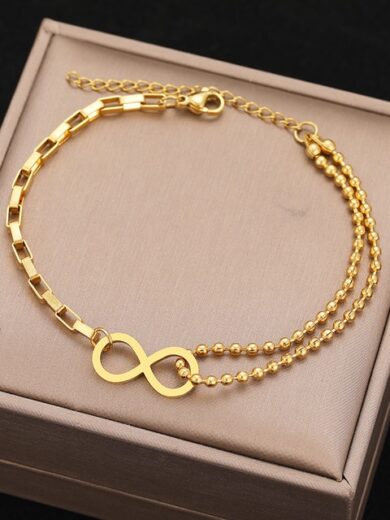 Infinity Fashion Bracelet Gold color