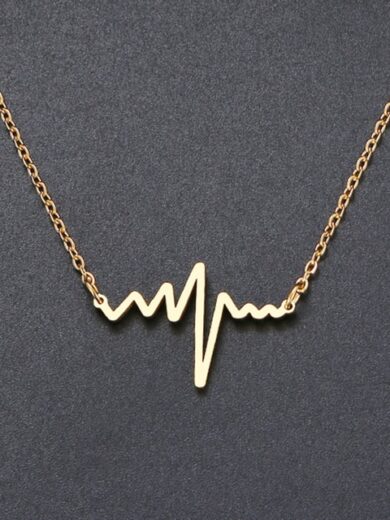 Heartbeat Love Necklaces  Gold color