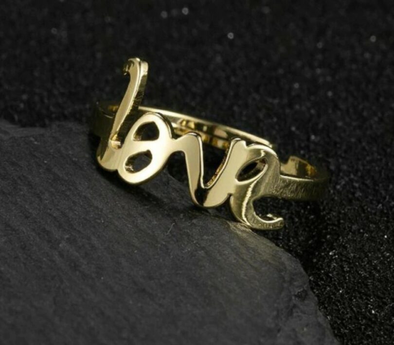 Love Rings Adjustable Size  Gold Color