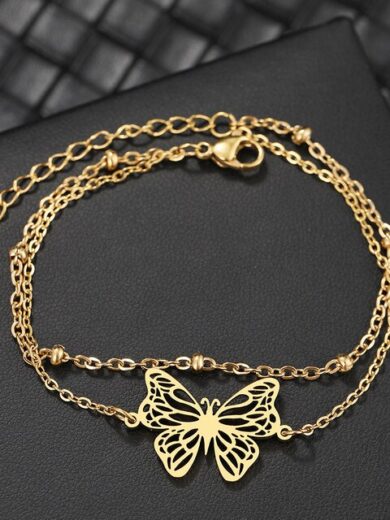 Butterfly Multi-layer Bracelet Gold color