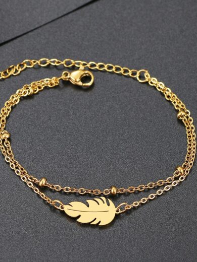 Leaf Multi-layer Bracelet Gold color