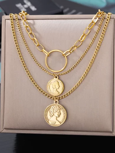 Coins Multilayer Pendants Necklace