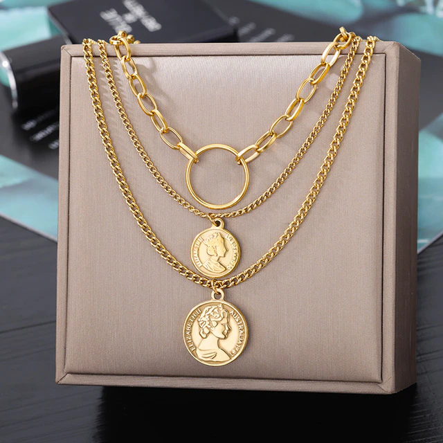 Coins Multilayer Pendants Necklace