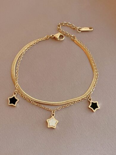 Multilayer Stars Bracelet Gold color