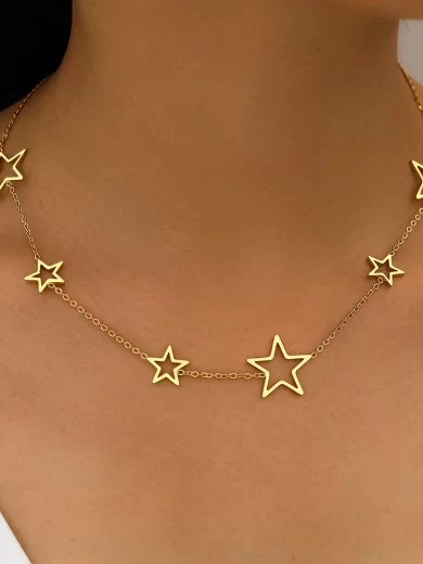 Stars Necklace Gold color