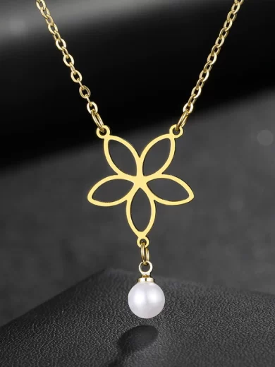 Flower Necklace Gold Color